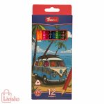 مداد رنگی 12 رنگ تیزو مدل مثلثی دخترانه/پسرانه