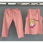 ست تاپ و شلوار برمودا طرح Happy Girl - Image 5