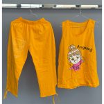 ست تاپ و شلوار برمودا طرح Happy Girl - Image 6