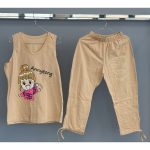 ست تاپ و شلوار برمودا طرح Happy Girl - Image 4