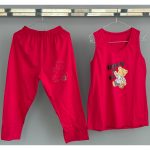 ست تاپ و شلوار برمودا طرح خرسی - Image 6