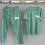 ست تیشرت و شلوار طرح گربه قواره بزرگ - Image 6