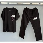 ست تیشرت و شلوار طرح گربه قواره بزرگ - Image 3