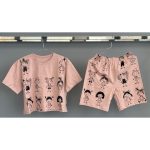 ست کراپ شلوارک طرح عروسک - Image 6