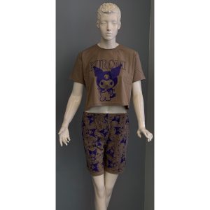 ست کراپ شلوارک طرح کرومی