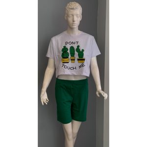 ست کراپ شلوارک میکس